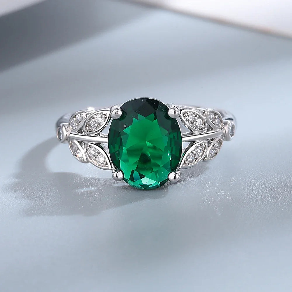 Emerald Sapphire Ruby Color Gemstone Ring 925 Sterling Silver Rings Simple Style Silver Hand Jewelry For Women