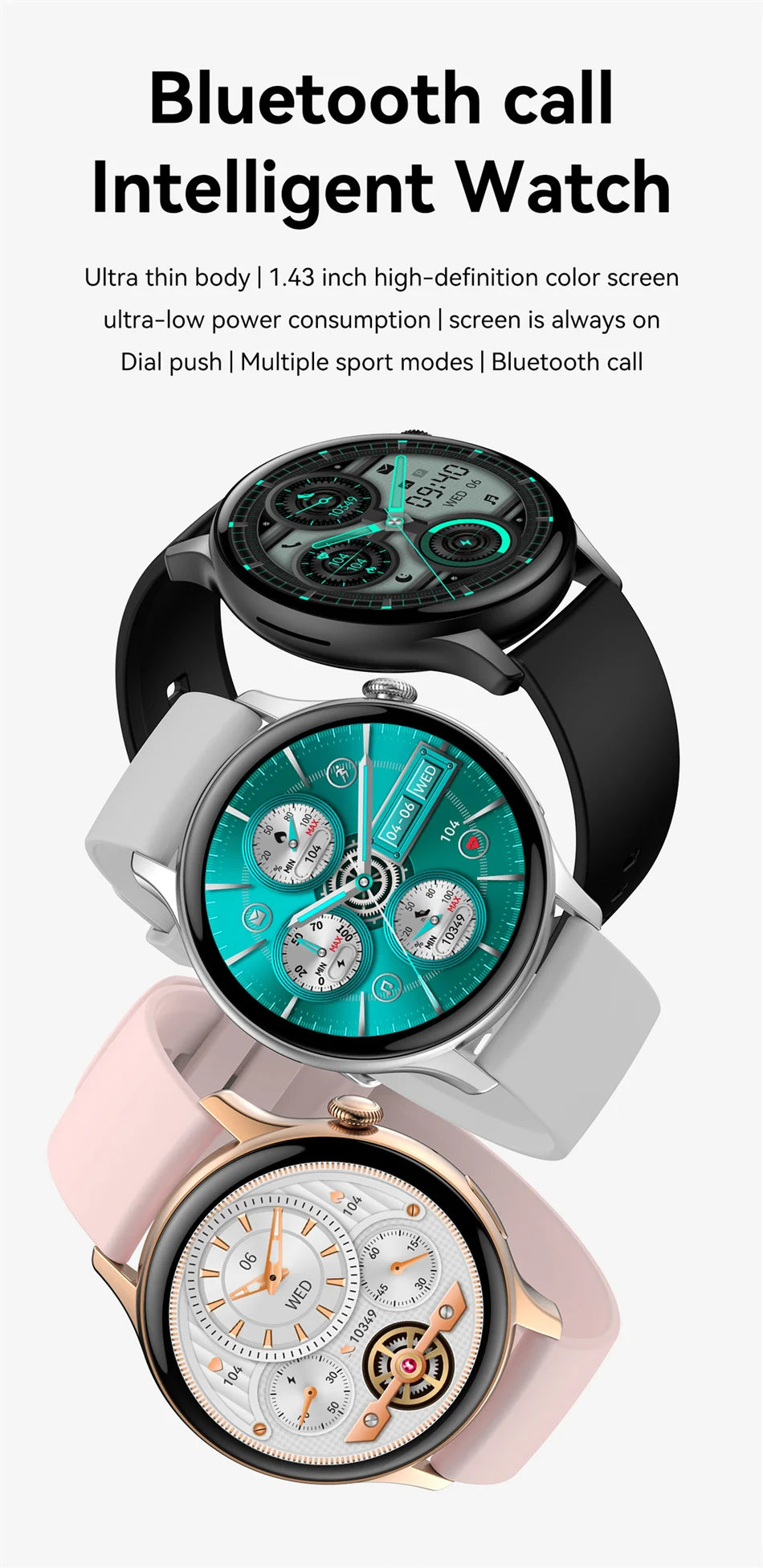 2024 True AMOLED Smart Watch Ladies Screen Always