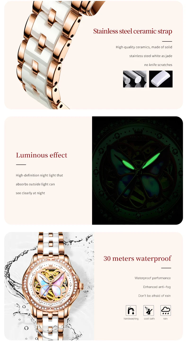 Top Brand Original Watches Diamond Waterproof Ladies Hand Clock