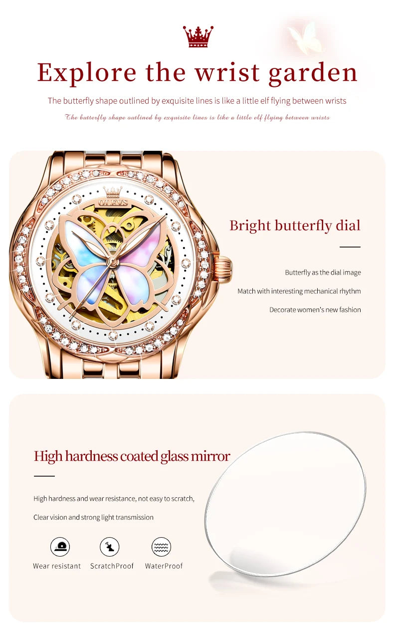 Top Brand Original Watches Diamond Waterproof Ladies Hand Clock