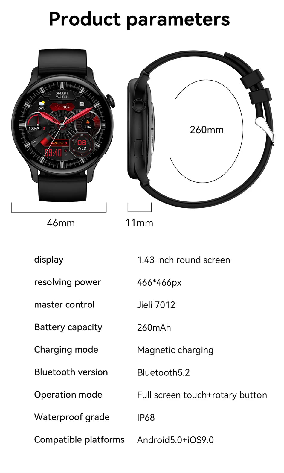 2024 True AMOLED Smart Watch Ladies Screen Always